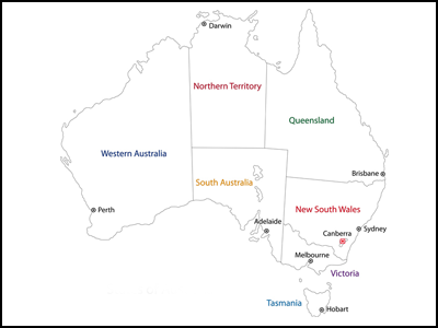 political map of Australia