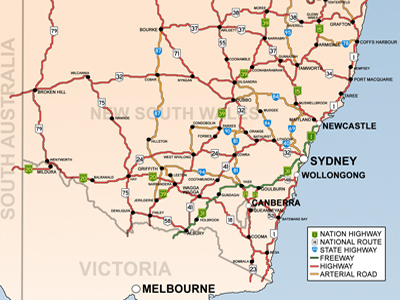 road map of NSW highways