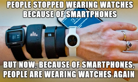 ICT Thought - People stopped wearing watches because of smartphones. But now, because of smartphones, people are wearing watches again.