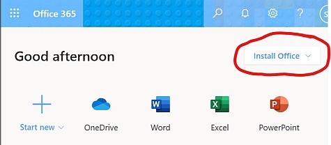 Install Office on desktop from Office 365