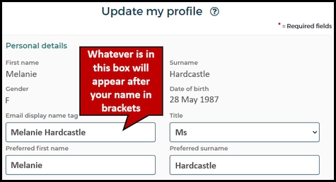 Your user profile in the Staff Portal is where you go to fix problems with the way your name is displayed online.