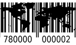World map as a barcode
