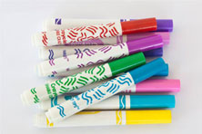 Group of plastic felt-tip pens in a variety of colours