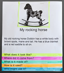 A paper-based flipbook with a rocking horse of the cover