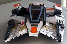 A space vehicle made with construction bricks