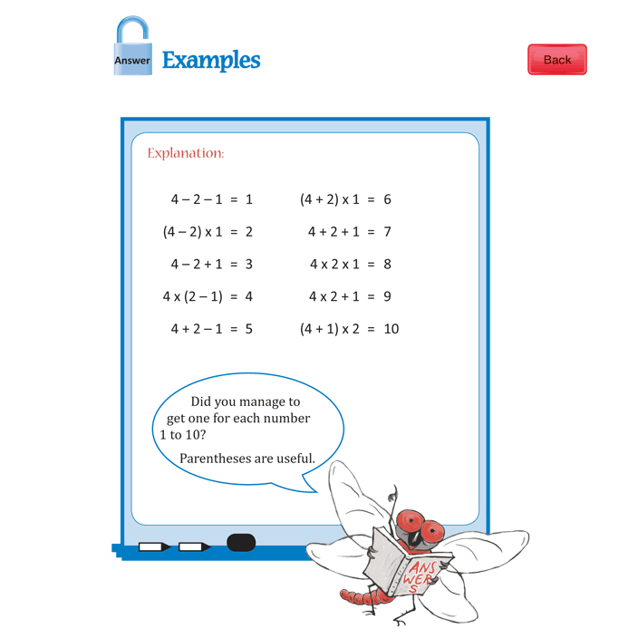 The numbers 1 to 10 - Examples