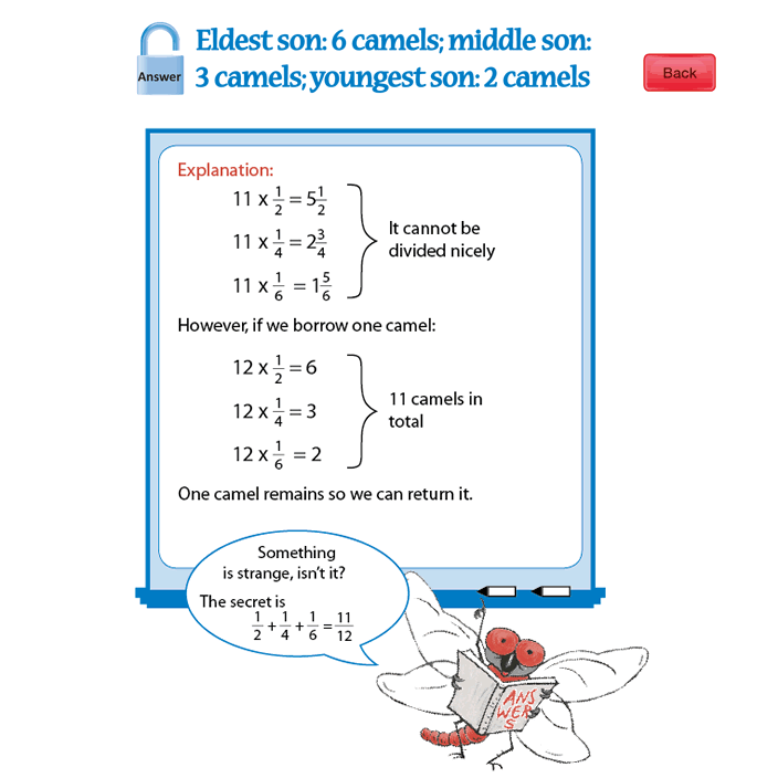 Dividing camels. Answer - Eldest son: 6 camels; middle son: 3 camels; youngest son: 2 camels