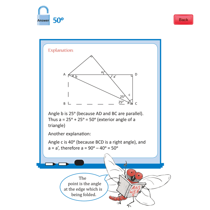 How many degrees is the angle? Answer - 50 degree