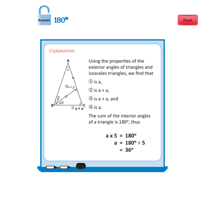 What is the angle at the top? Answer - 180 degree