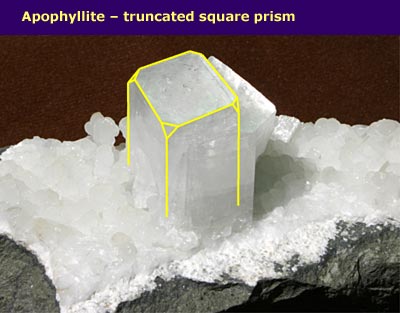 crystal with long straight edges and rounded corners, with truncated square prism shape highlighted