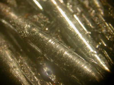 a close-up view of long round crystals