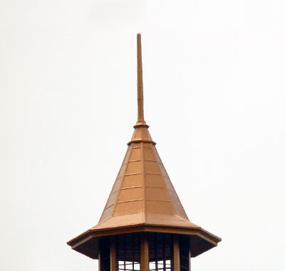 a tower roof with straight sides