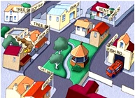 Street scene, link to Scootle grid coordinate activity