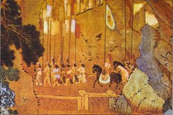 Painting showing soldiers escorting the Imperial Family in Ancient China