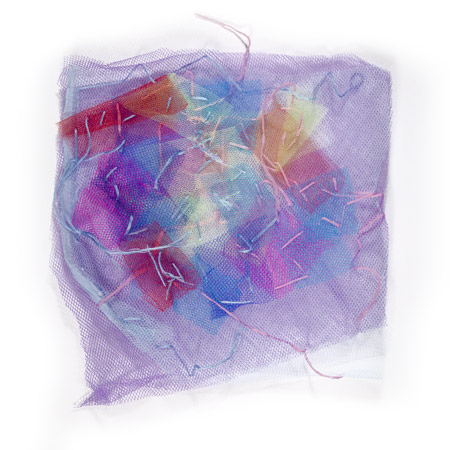 Image showing overlayed translucent fabrics stiched together