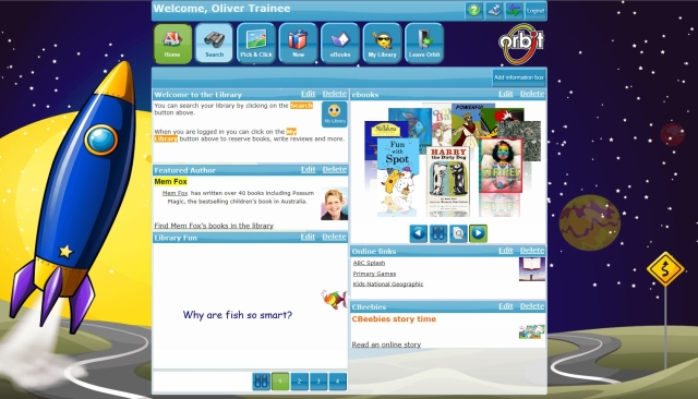 The Oliver interface for junior students - click for larger image