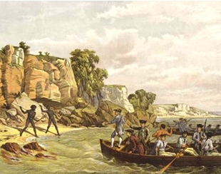 Painting of Cook's landing at Botany Bay