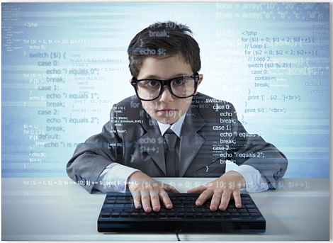 Image of a student coding