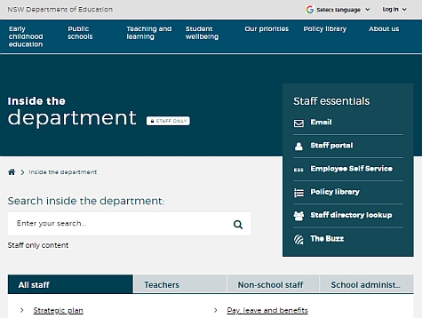 Click to visit the new DoE "intranet"
