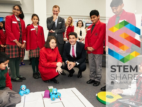 Premier Berejiklian and Minister Stokes launching STEMShare at Parramatta Public School during Education Week