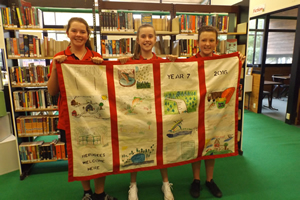 Photo: Community blanket designed and made by students at Oberon High School