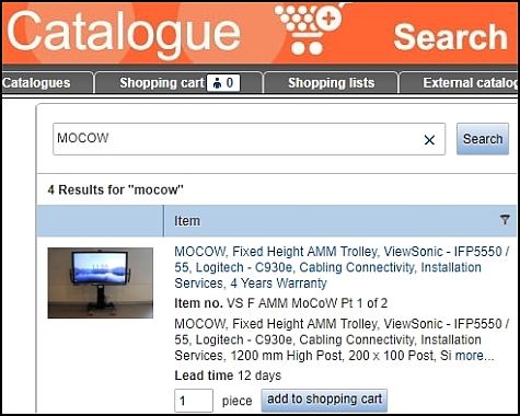 MoCoWs on DoE Online Catalogue