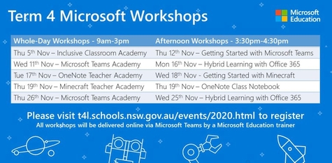 Microsoft Term 4 workshops