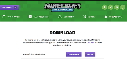 Minecraft download screen