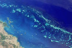 Satelite image view of the Barrier Reef