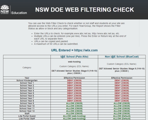 NSW DoE Web Filtering Check Tool