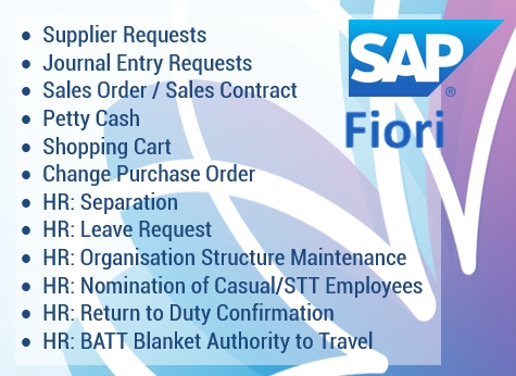 The types of requests you can approve using the SAP Fiori app