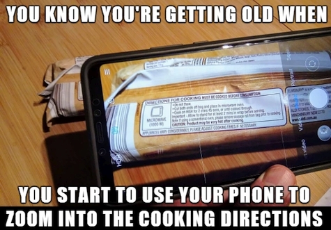 ICT Thought - You know you're getting old when you start to use your phone to zoom into the cooking directions