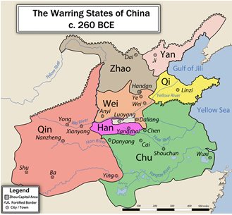 Map of Ancient China during the Warring States period