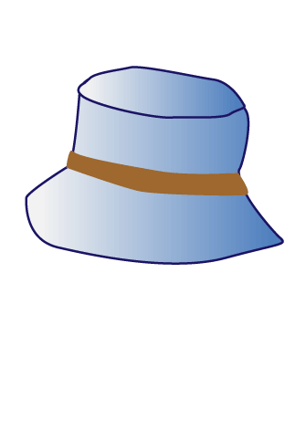 A bucket shaped hat