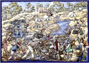 A goldfields scene linked to a larger view