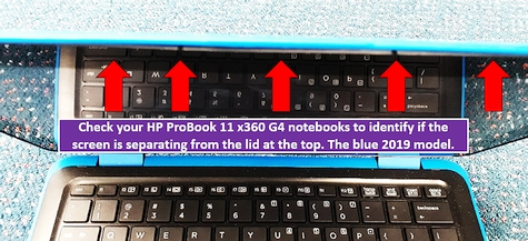 Check your blue HP Probooks to see if the screen is separating from the lid.  Click for a larger view.