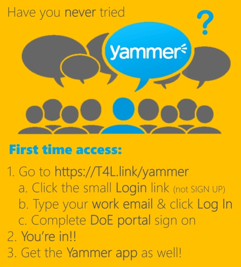 Have you never tried Yammer? Click to open and print a poster