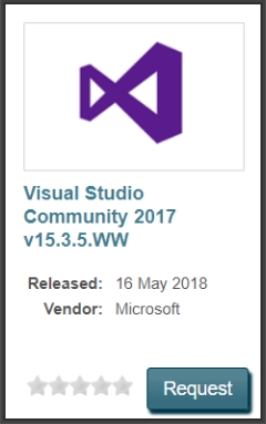 You can now get Visual Studio Community from the eT4L Software Catalogue