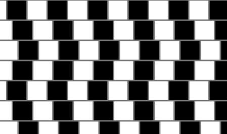 An optical illusion involving parallel lines