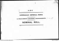 Cover page of AIF Nominal Roll for 1st Field Company Engineers