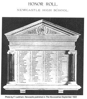 Image of the Honour Roll from Newcastle High School