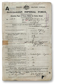 thumbnail of Frederick Brightfield's attestation paper
