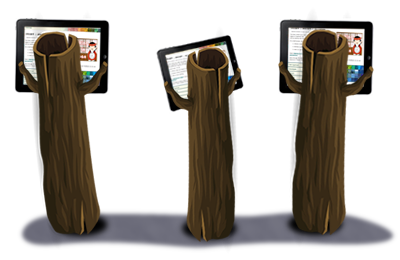 Three logs viewing iPads.
