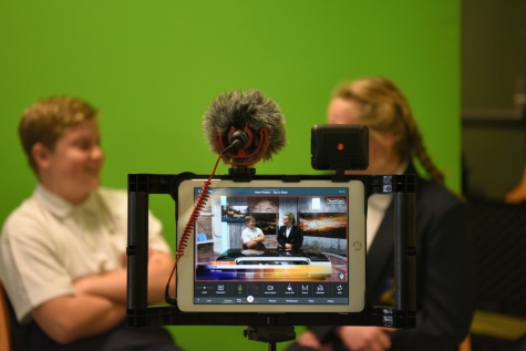 Students from Singleton area schools trying out the multimedia filming kit