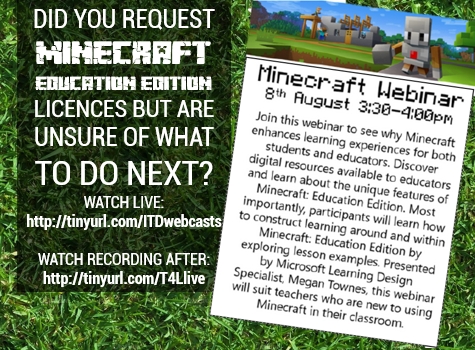 Join the T4L team and Micosoft for this webinar aimed at assisting schools to get started with Minecraft Education Edition!