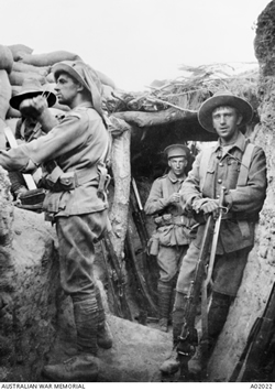 Soldiers in a trench.