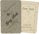 Cover page of Grey socks instruction book and one page of instructions.