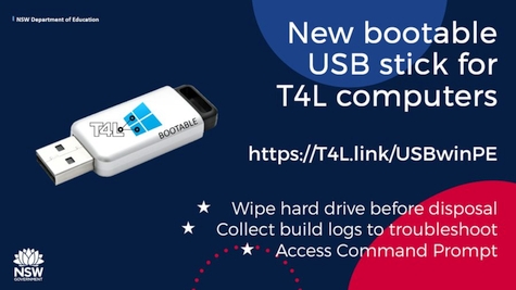 New bootable USB stick for T4L computers